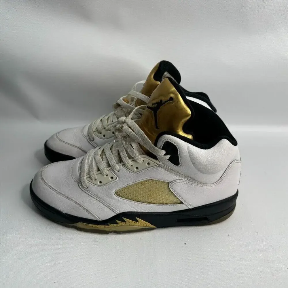 Men’s‎ Air Jordan 5 Retro Olympic 2016 White Gold Sz 10 136027-133